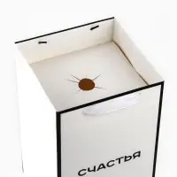 Переноска для цветов с вкладышем для фиксации, &laquo;Счастье&raquo;, белый, 35&times;20&times;20 см