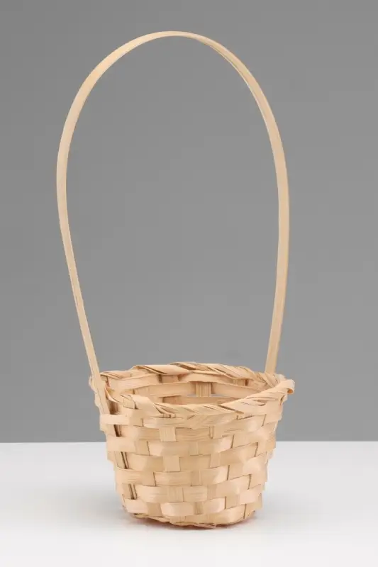 Корзина плетёная, 13&times;13&times;9.5 см, ручка h=21 см, бамбук, натуральный цвет, Greengo