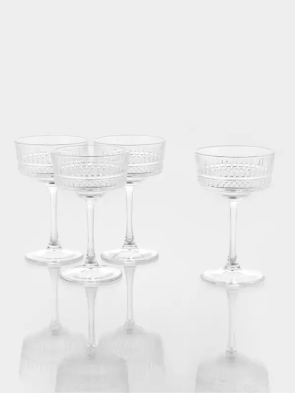 Набор фужеров для шампанского Paşabah&ccedil;e Elysia, 260 мл, 4 шт., стекло, прозрачный