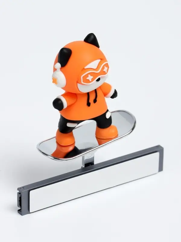 Игрушка, котёнок на скейтборде, оранжевый