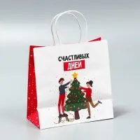 Пакеты подарочные крафтовые &laquo;Капелька волшебства&raquo;, набор 5 шт., 22&times;22&times;11 см