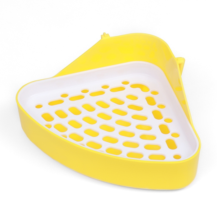 Туалет угловой для кроликов и хорьков, 24 х 18 х 11 см, жёлтый Туалет угловой для кроликов и хорьков, 24 х 18 х 11 см, жёлтый