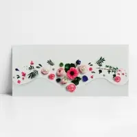 Конверт для денег «Настоящие цветы» фигурный, 17.5 х 8 см