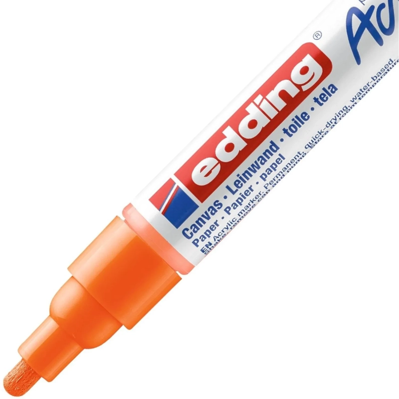 Маркер акриловый Edding 5100/066.кругл. 2-3 мм.Флюоресц.оранж/Neonorange