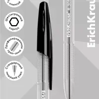 Ручка шариковая ErichKrause R=301 Classic Stick, узел 1 мм, чёрная