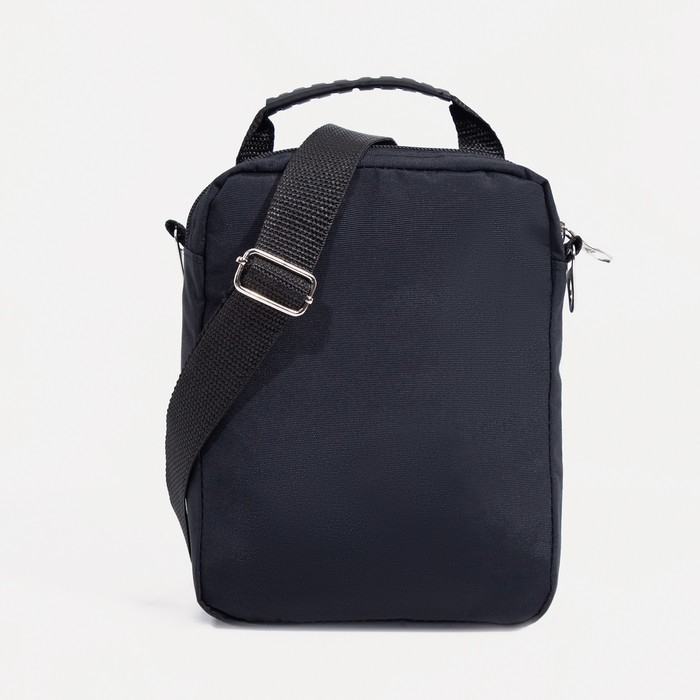 Сумка мужская на молниях RISE, длинный ремень, цвет чёрный Сумка мужская на молниях RISE, длинный ремень, цвет чёрный