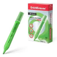 Маркер текстовыделитель ErichKrause Liquid Visioline V-14 Neon, 0.6-4.0 мм, жидкие чернила на водной основе, зелёный