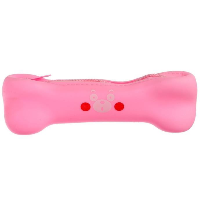 Пенал школьный Пенал школьный "Кость" на молнии, силиконовый, розовый