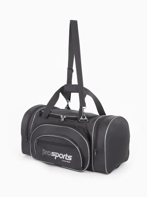 Сумка дорожная на молнии, 4 наружных кармана, длинный ремень, цвет серый Сумка дорожная на молнии, 4 наружных кармана, длинный ремень, цвет серый