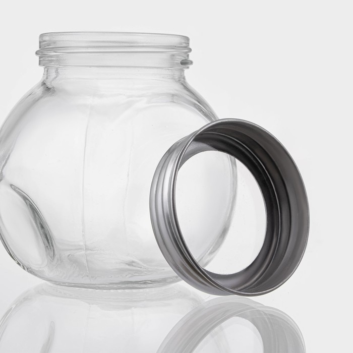 Банка стеклянная для хранения сыпучих продуктов Доляна «Классика», 200 мл, 8×6 см, с металлической крышкой