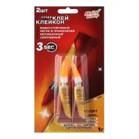 Супер-клей Секундный, мини карта, 1 г, набор 2 штуки