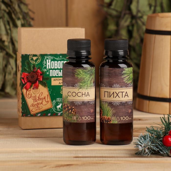 Набор ароматизаторов 2 шт по 100 мл  Набор ароматизаторов 2 шт по 100 мл "Новогодняя посылочка", сосна, пихта