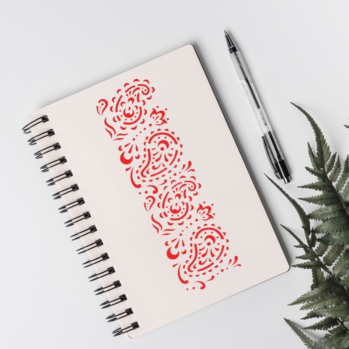 Трафарет бордюрный пластик Трафарет бордюрный пластик "Восточные огурцы" 40х12 см