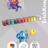 Гуашь 24 цвета по 20 мл, ErichKrause Jolly Friends, в картонной коробке
