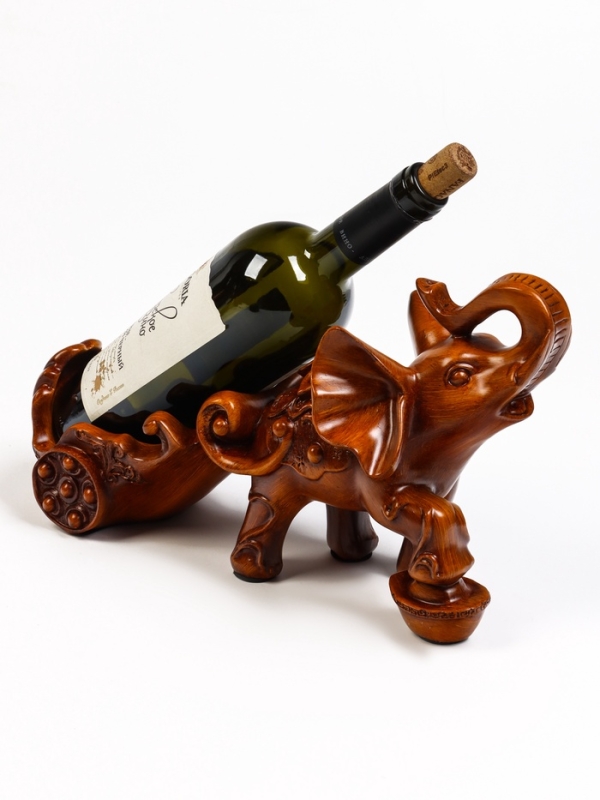 Подставка для бутылки  Подставка для бутылки "Слон" под дерево, 34х13х20см