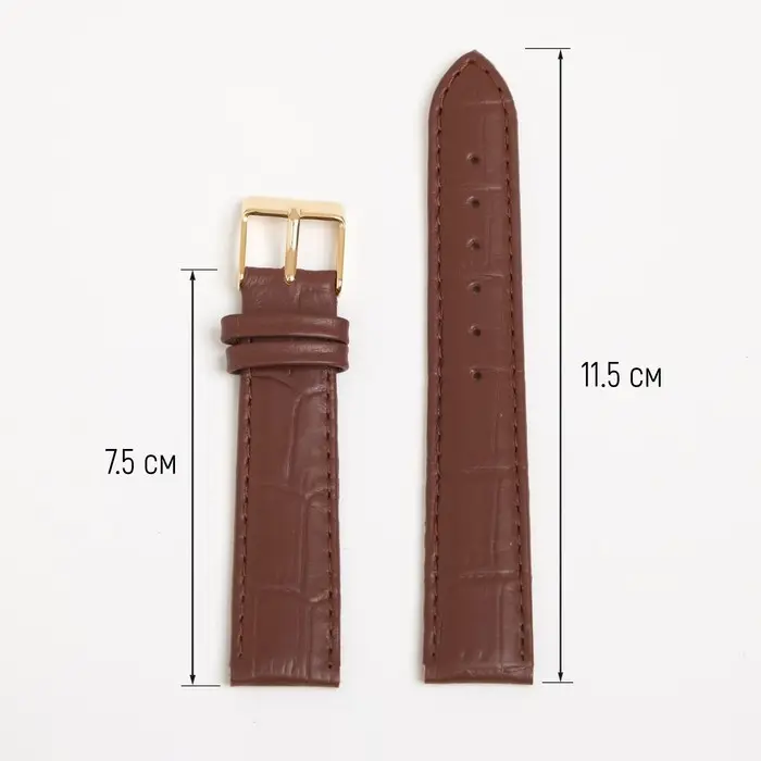 Ремешок для часов, мужской, 18 мм, запряжник 75 мм, горт 115 мм, натуральная кожа Ремешок для часов, мужской, 18 мм, запряжник 75 мм, горт 115 мм, натуральная кожа