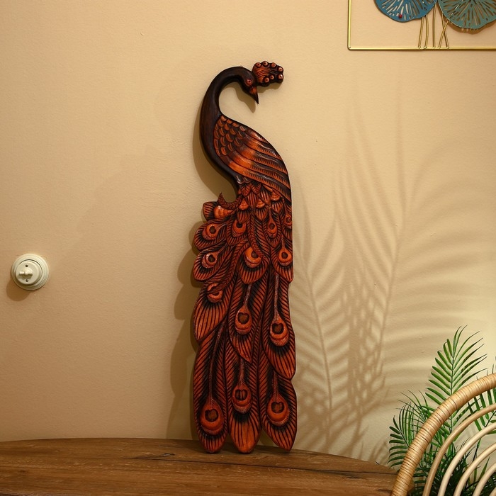 Панно настенное  Панно настенное "Павлин" албезия 100 см