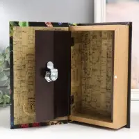 Шкатулка книга - сейф &laquo;Мир бабочек&raquo;, дерево и искусственная кожа, с замком, 21&times;13&times;5 см