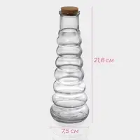 Бутылка для соусов и масла Доляна &laquo;Парфе. Гармонь&raquo;, 400 мл, 21.8&times;7.5 см, с пробковой крышкой, стекло, прозрачная