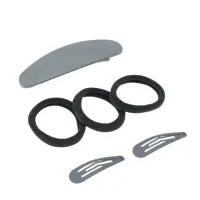 Набор для волос QF &laquo;Авиталь&raquo;, 3 резинки 6 см, заколка - автомат 9 см, 2 заколки 4.5 см, серый