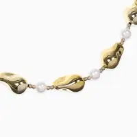 Бусы &laquo;Жемчуг Борокко&raquo;, белые в золоте, 40 см