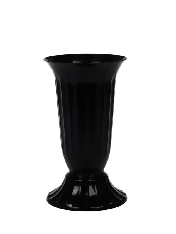 Ваза для цветов, 1 л, d=14 см, h=24 см, пластиковая, чёрная