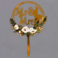 Топпер для торта Mr & Mrs, золотой
