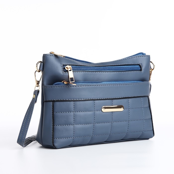 Сумка кросс-боди на молнии, цвет синий