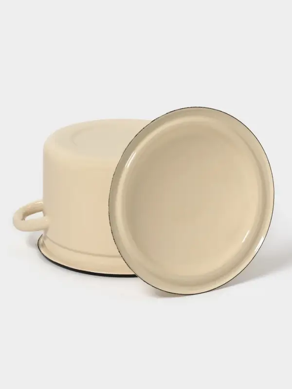 Кастр.цил.борт. 4л (слоновая)Без декора