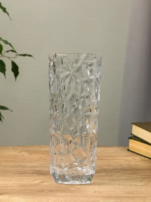 Ваза стекло настольная  Ваза стекло настольная "Эдисон" лучики, 29х12 см, прозрачный