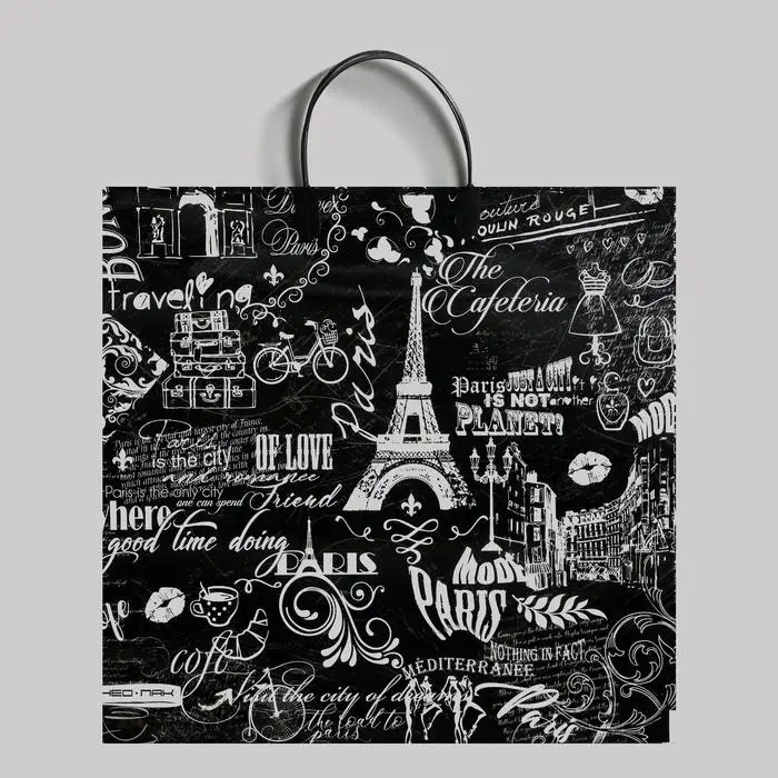 Пакет Пакет "Бонжур", полиэтиленовый с пластиковой ручкой, 37х35 см, 90 мкм