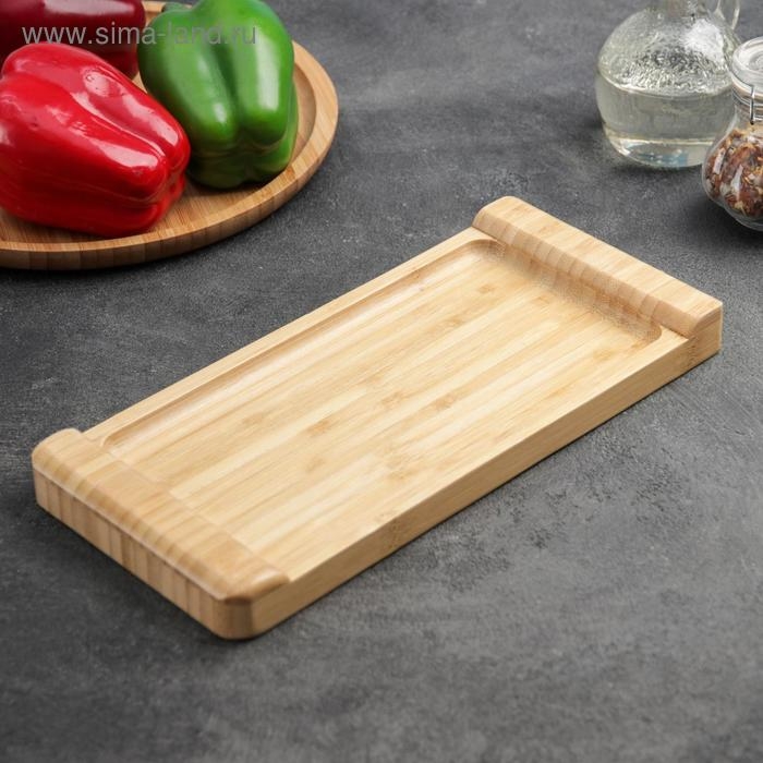 Блюдо для подачи Striata, 28×13 см, цвет бежевый, бамбук