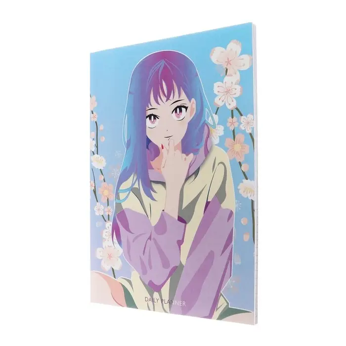 Ежедневник недатированный на склейке А5 64 листов, мягкая обложка Ежедневник недатированный на склейке А5 64 листов, мягкая обложка "Аниме. Девочка милая"