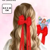 Бант для волос на заколке с лентами, красный, Винкс