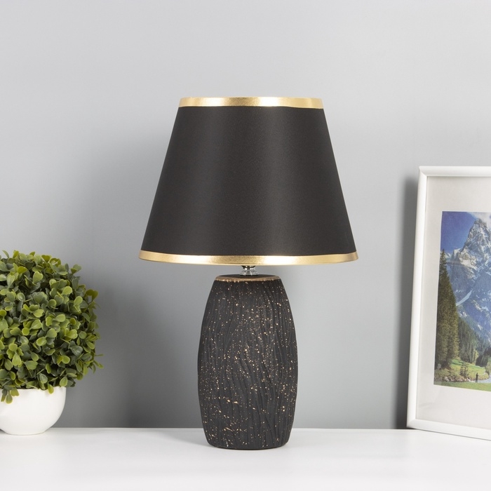 Лампа настольная Лампа настольная "Клойд" 1х40Вт Е27 черный/золото 25х25х40см
