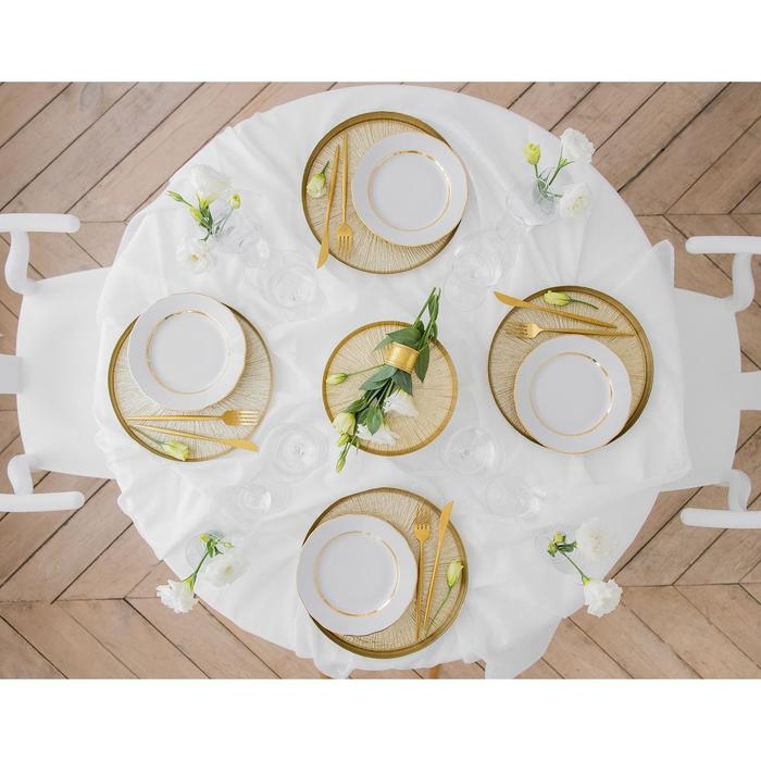 Тарелка «Оливки», d=20 см, цвет белый с золотой отводкой Тарелка «Оливки», d=20 см, цвет белый с золотой отводкой