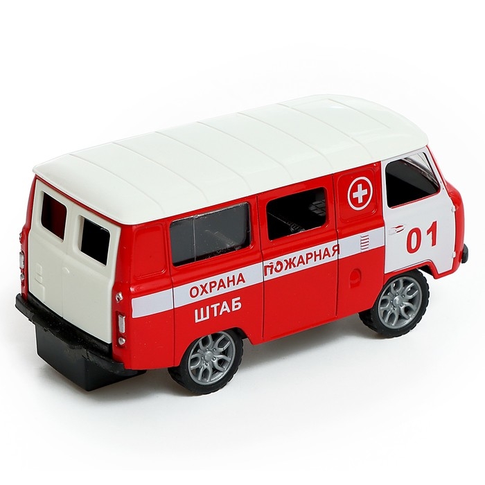 Машина металлическая «УАЗ 3962. Пожарная служба», инерция, 1:32, свет и звук Машина металлическая «УАЗ 3962. Пожарная служба», инерция, 1:32, свет и звук