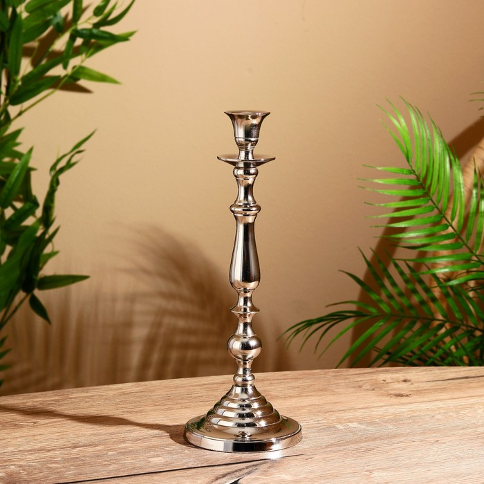 Подсвечник алюминий  Подсвечник алюминий "Лестница" на 1 свечу 11х11х31 см