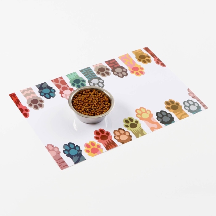 Коврик под миску  Коврик под миску "Пижон" 43 х 28 см "Кошачьи лапки"