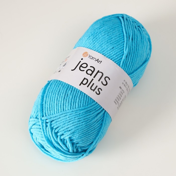 Пряжа "Jeans plus" 55% хлопок, 45% акрил 160м/100гр (33 голубой )