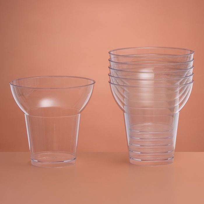 Форма пластиковая одноразовая для фуршета «Кубок», 350 мл, прозрачная