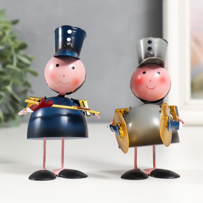 Сувенир металл  Сувенир металл "Солдатики-музыканты" набор 4 шт 10,5 см