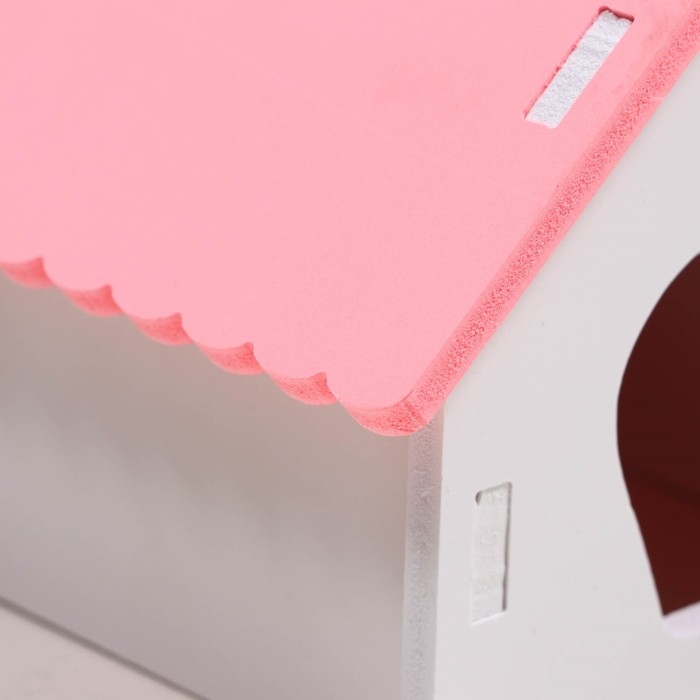 Домик для грызунов с треугольной крышей, 10 х 9 х 10,5 см, розовый Домик для грызунов с треугольной крышей, 10 х 9 х 10,5 см, розовый