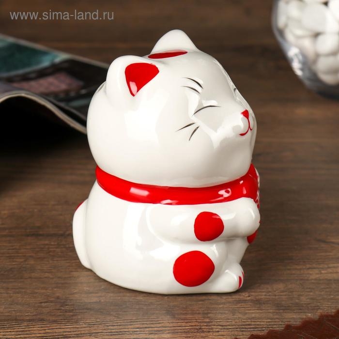 Копилка керамика Копилка керамика "Манэки-нэко с сердечком" 9,5х7х7,5 см
