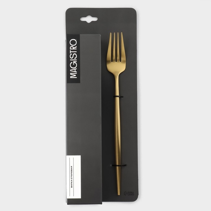 Набор вилок столовых из нержавеющей стали Magistro «Фолк», длина 22 см, 6 шт, цвет золотой Набор вилок столовых из нержавеющей стали Magistro «Фолк», длина 22 см, 6 шт, цвет золотой