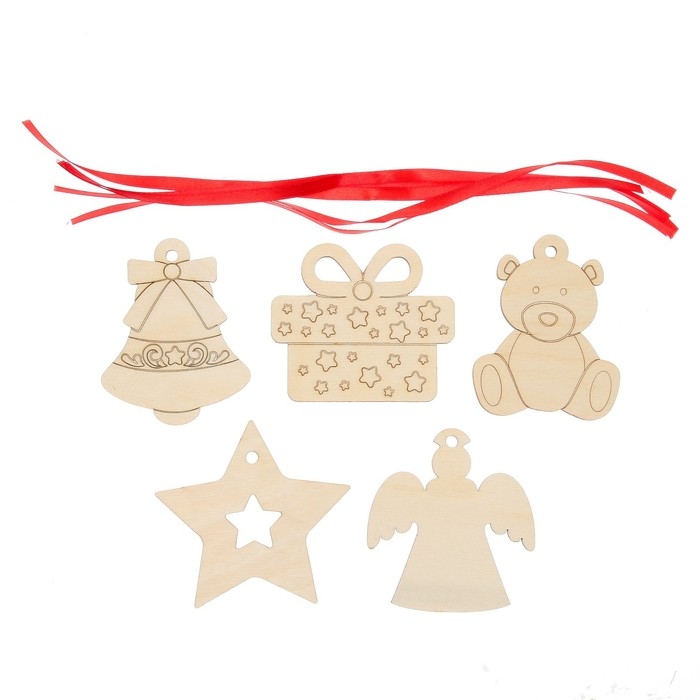 Набор для творчества «Роспись по дереву» 5 шт., с ленточкой Набор для творчества «Роспись по дереву» 5 шт., с ленточкой