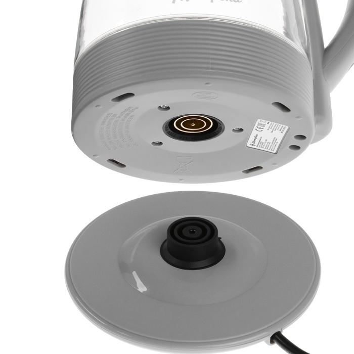 Чайник электрический "МАТРЁНА" MA-009, стекло, 2 л, 1500 Вт, серый