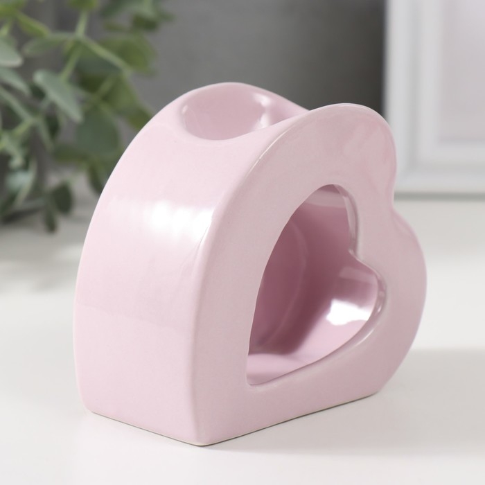 Аромалампа керамика Аромалампа керамика "Сердце" сиреневая 9х4,8х8 см