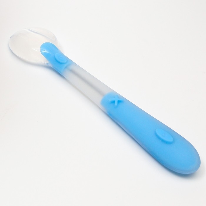 Ложка детская для кормления силиконовая, от 5 мес., цвет голубой Ложка детская для кормления силиконовая, от 5 мес., цвет голубой
