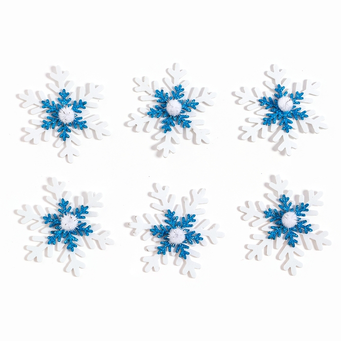 Новый год! Декор «Снежинки», набор 6 шт. Новый год! Декор «Снежинки», набор 6 шт.